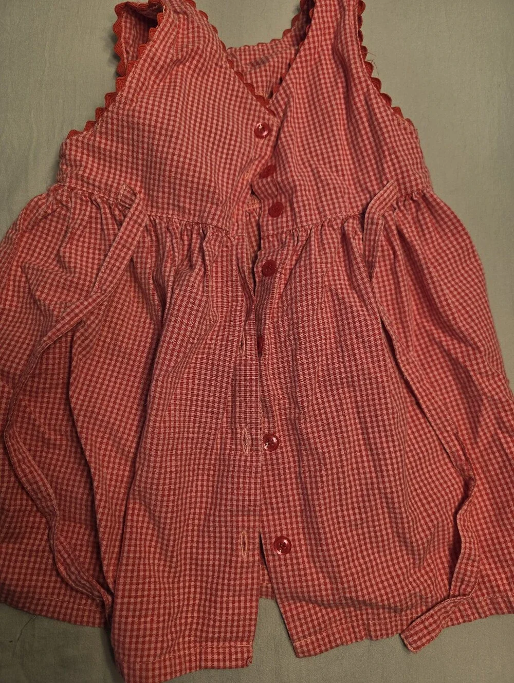 1990s Vtg OshKosh Gingham Red Dress
